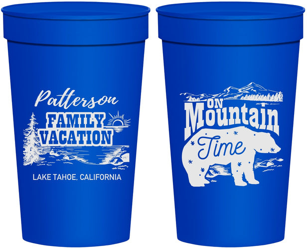 Personalized Family Vacation 32 oz Stadium Cups - Mountain | 180028