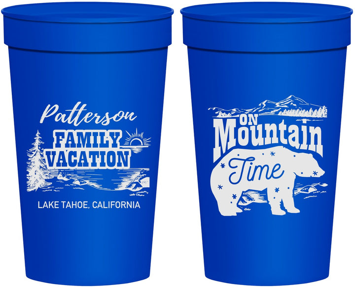 Personalized Family Vacation 32 oz Stadium Cups - Mountain | 180028