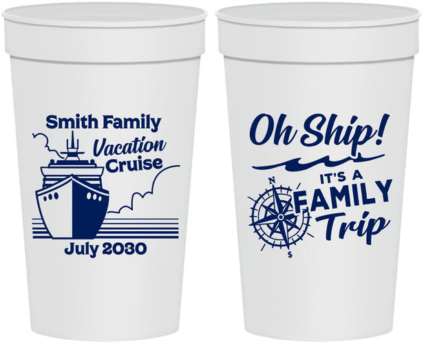 Personalized Family Vacation 32 oz Stadium Cups - Oh Ship Cruise | 180030