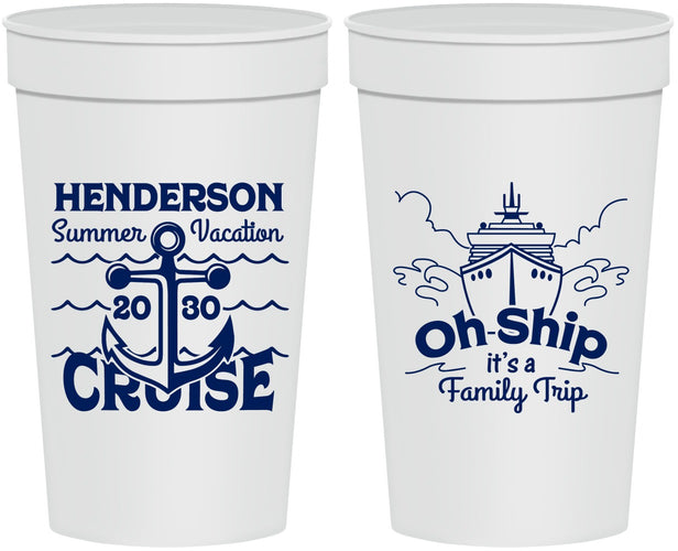 Personalized Family Vacation 32 oz Stadium Cups - Oh Ship Cruise | 180032