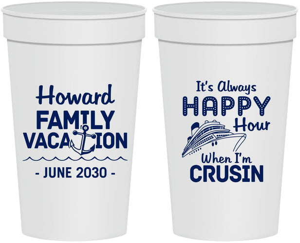 Personalized Family Vacation 32 oz Stadium Cups - Crusin Cruise | 180033