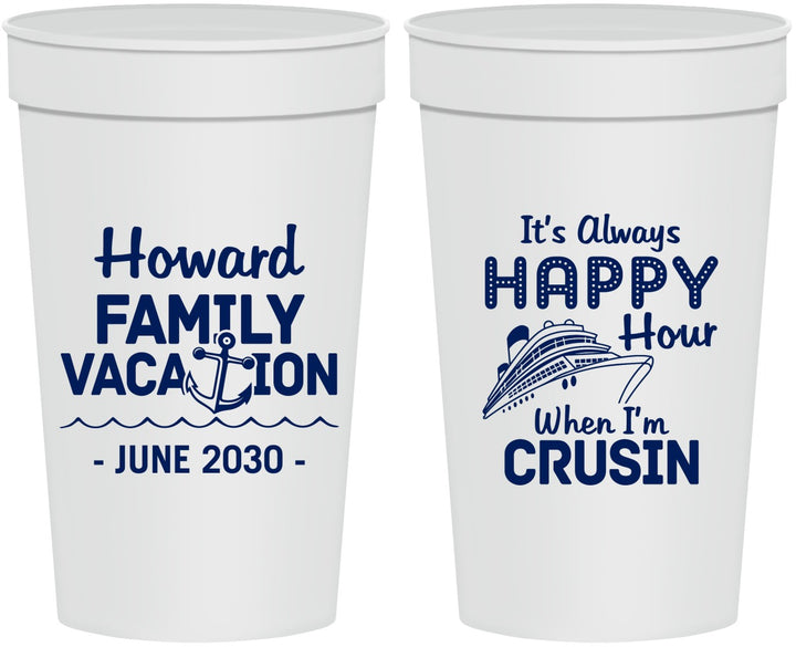 Personalized Family Vacation 32 oz Stadium Cups - Crusin Cruise | 180033