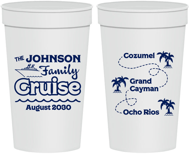 Personalized Family Vacation 32 oz Stadium Cups - Cruise Ship | 180035