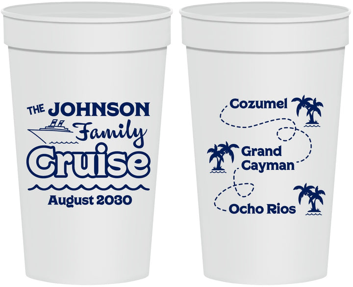 Personalized Family Vacation 32 oz Stadium Cups - Cruise Ship | 180035