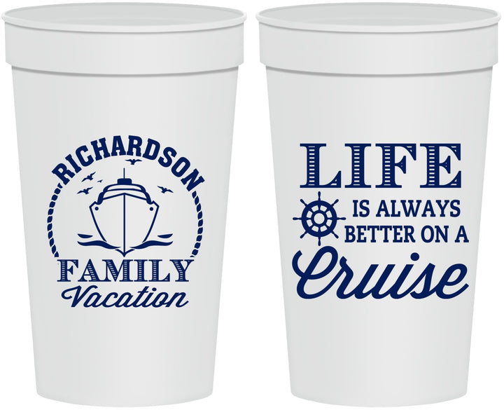 Personalized Family Vacation 32 oz Stadium Cups - Cruise Ship | 180036