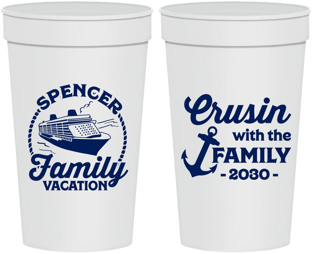 Personalized Family Vacation 32 oz Stadium Cups - Cruisin Ship | 180037