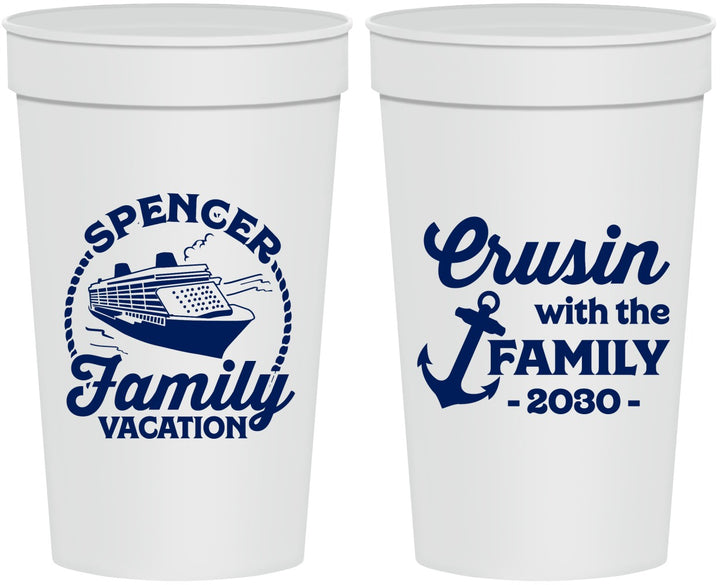Personalized Family Vacation 32 oz Stadium Cups - Cruisin Ship | 180037