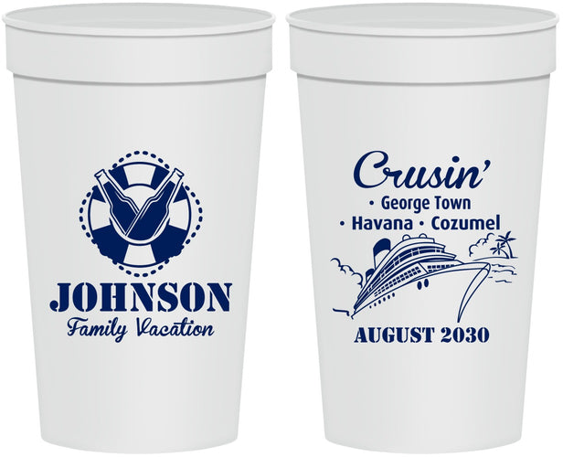 Personalized Family Vacation 32 oz Stadium Cups - Cruisin Ship | 180039