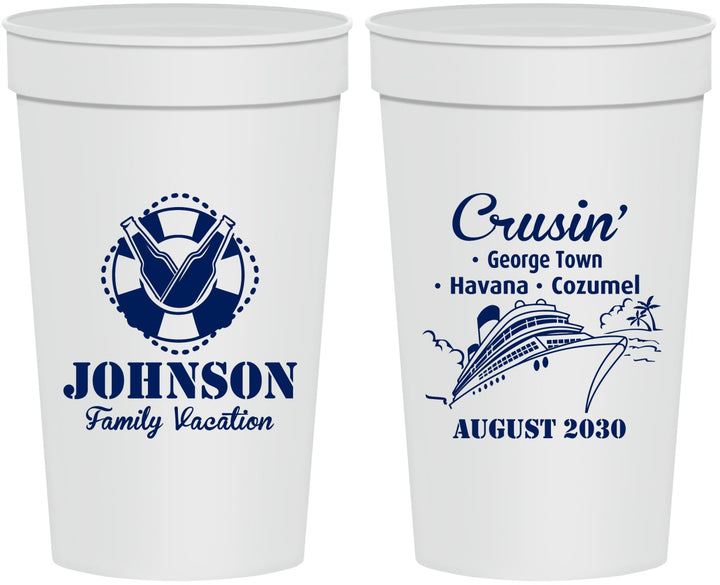 Personalized Family Vacation 32 oz Stadium Cups - Cruisin Ship | 180039