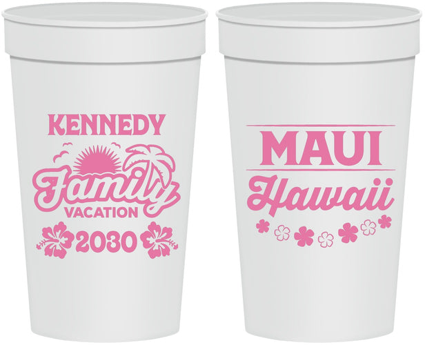 Personalized Family Vacation 32 oz Stadium Cups - Hawaii | 180040