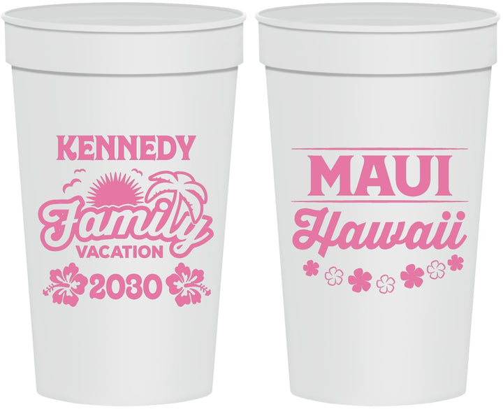 Personalized Family Vacation 32 oz Stadium Cups - Hawaii | 180040