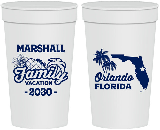 Personalized Family Vacation 32 oz Stadium Cups - Orlando | 180043