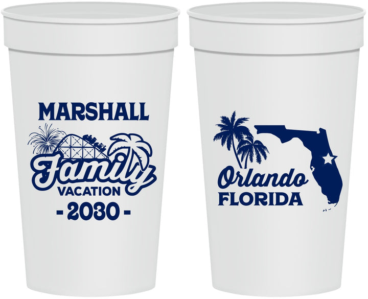 Personalized Family Vacation 32 oz Stadium Cups - Orlando | 180043