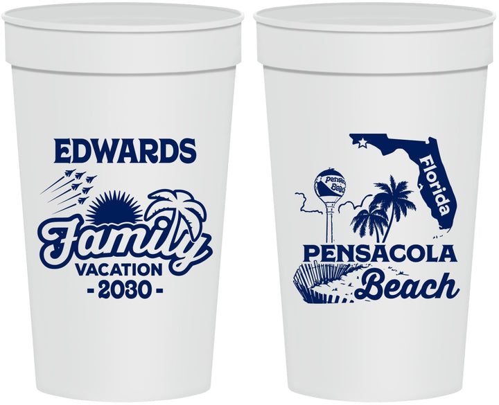 Personalized Family Vacation 32 oz Stadium Cups - Florida | 180044