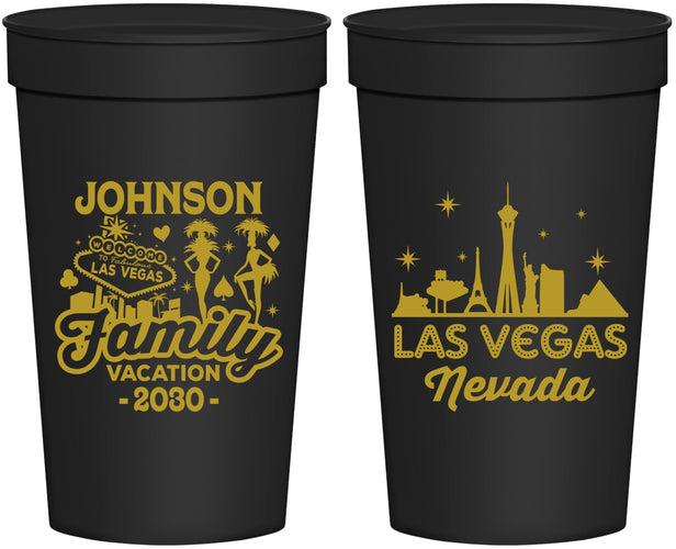 Personalized Family Vacation 32 oz Stadium Cups - Las Vegas | 180048