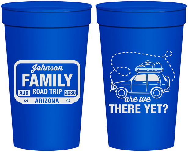 Personalized Family Vacation 32 oz Stadium Cups - Road Trip Car | 180050