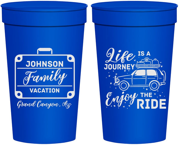 Personalized Family Vacation 32 oz Stadium Cups - Road Trip Car | 180051