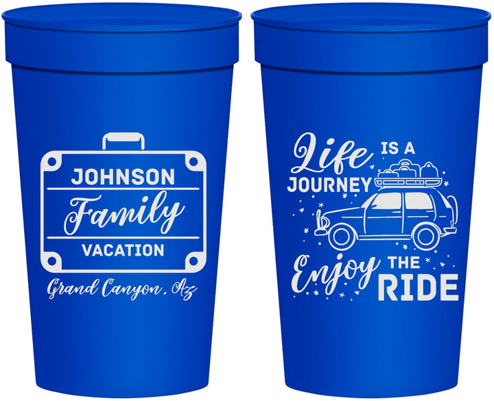 Personalized Family Vacation 32 oz Stadium Cups - Road Trip Car | 180051