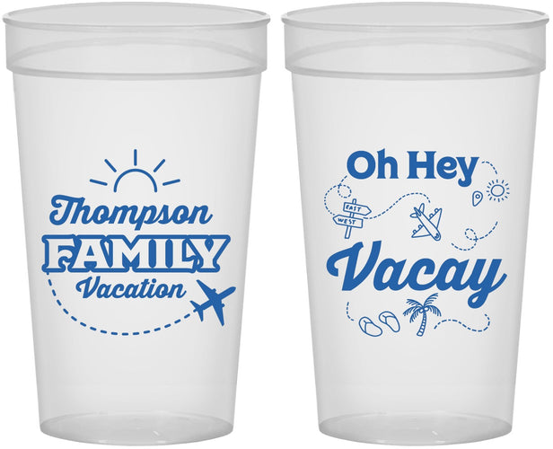 Personalized Family Vacation 32 oz Stadium Cups - Beach | 180056