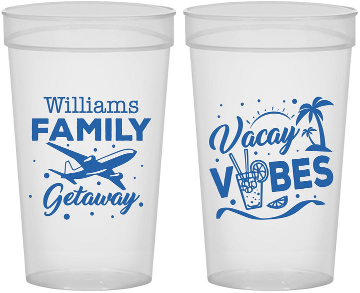Personalized Family Vacation 32 oz Stadium Cups - Life Is Good At The Beach | 180058
