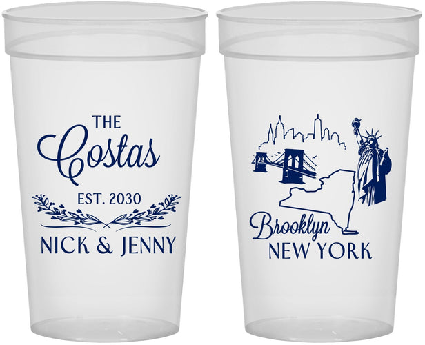 Personalized Wedding 32 oz Stadium Cups - New  York | 181