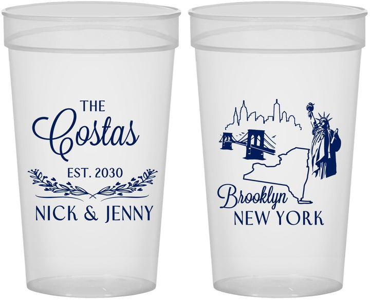 Personalized Wedding 32 oz Stadium Cups - New  York | 181