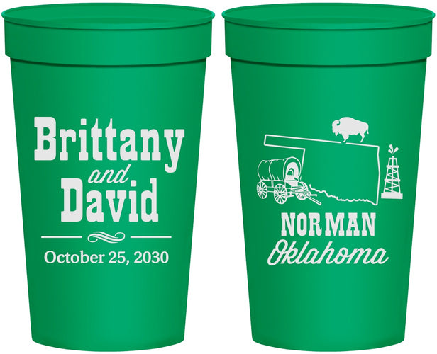 Personalized Wedding 32 oz Stadium Cups - Oklahoma | 185