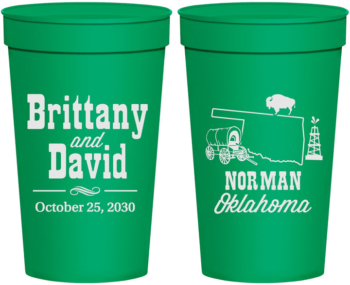 Personalized Wedding 32 oz Stadium Cups - Oklahoma | 185