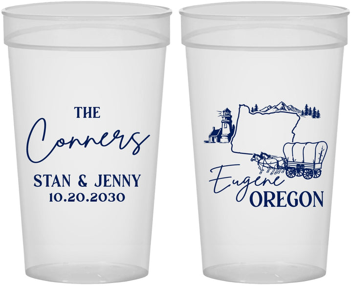 Personalized Wedding 32 oz Stadium Cups - Oregon | 186