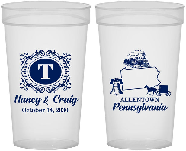 Personalized Wedding 32 oz Stadium Cups - Pennsylvania | 187