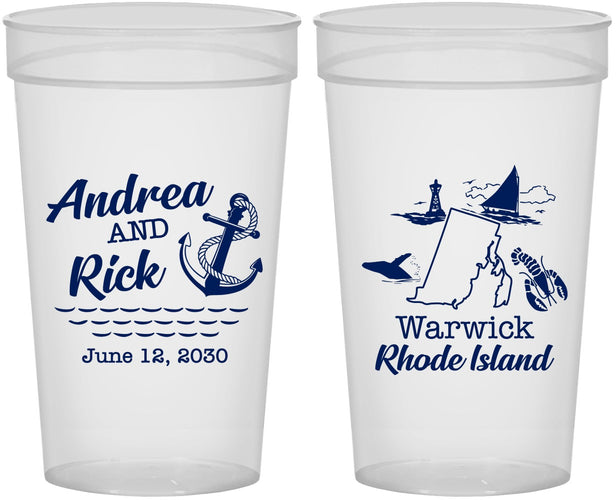 Personalized Wedding 32 oz Stadium Cups - Rhode Island | 188