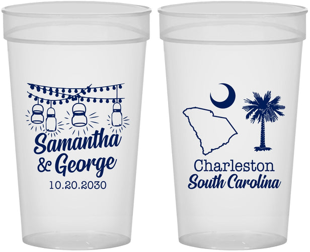 Personalized Wedding 32 oz Stadium Cups - South Carolina | 189