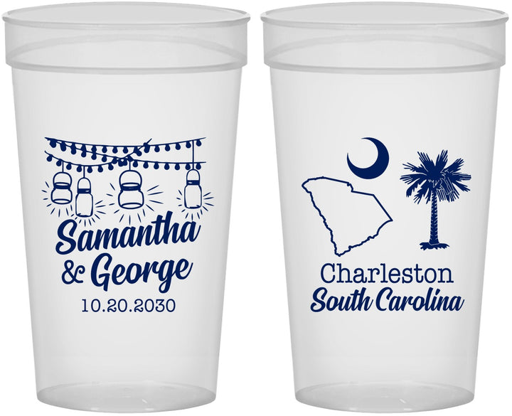 Personalized Wedding 32 oz Stadium Cups - South Carolina | 189