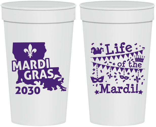 Personalized Mardi Gras 32 oz Stadium Cups - Life Of The Mardi | 190001
