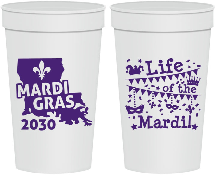 Personalized Mardi Gras 32 oz Stadium Cups - Life Of The Mardi | 190001