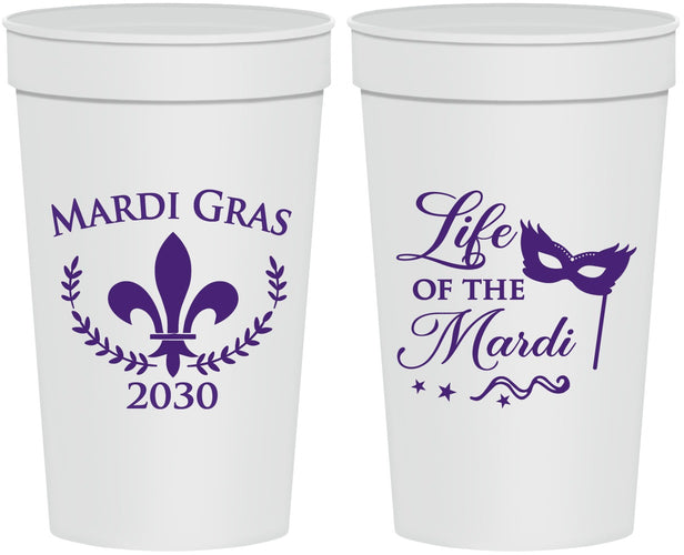 Personalized Mardi Gras 32 oz Stadium Cups - Life Of The Mardi | 190004