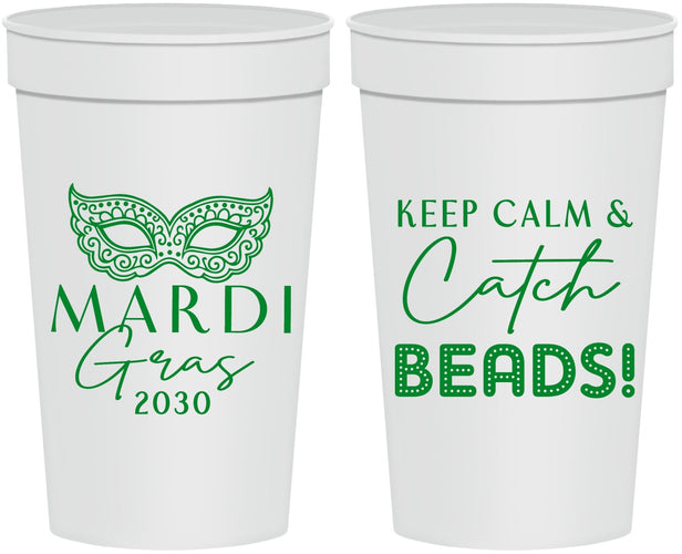 Personalized Mardi Gras 32 oz Stadium Cups - Beads Nola | 190007