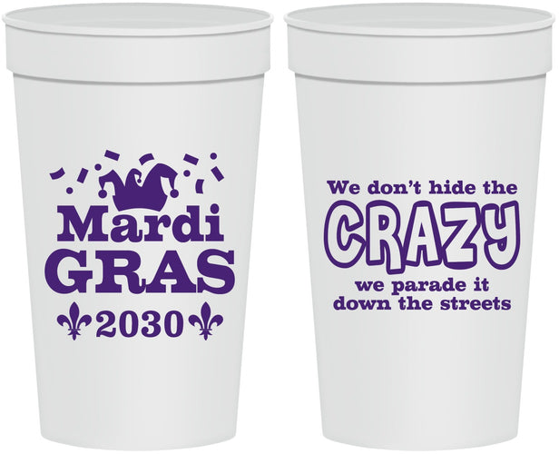 Personalized Mardi Gras 32 oz Stadium Cups - Fleur De Lis | 190009