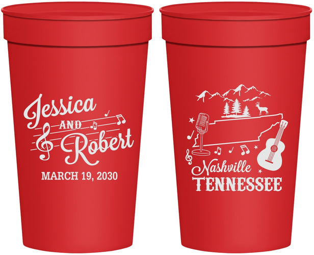 Personalized Wedding 32 oz Stadium Cups - Tennessee | 191