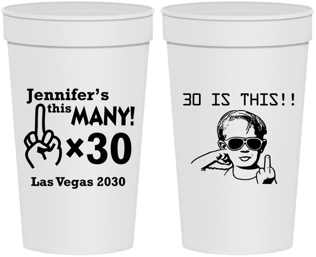 Personalized Birthday 32 oz Stadium Cups - 30th | 20000