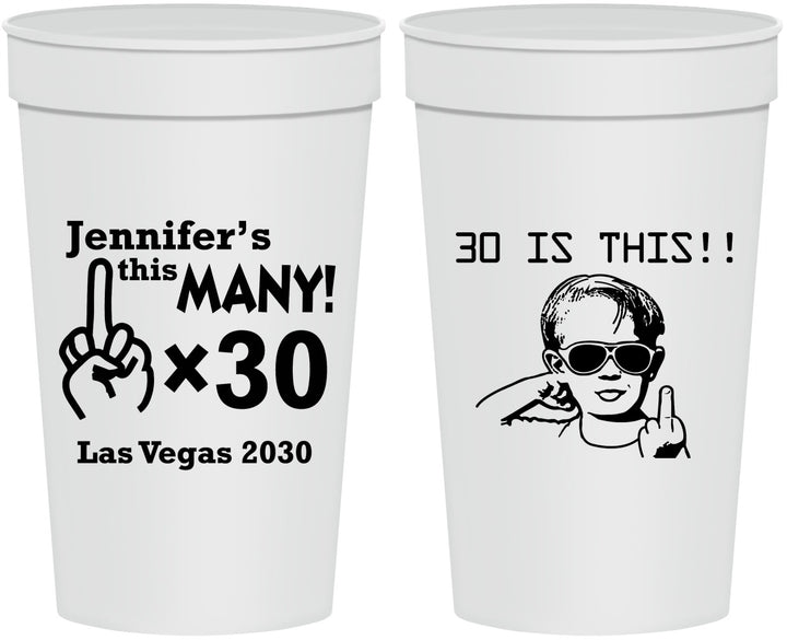 Personalized Birthday 32 oz Stadium Cups - 30th | 20000