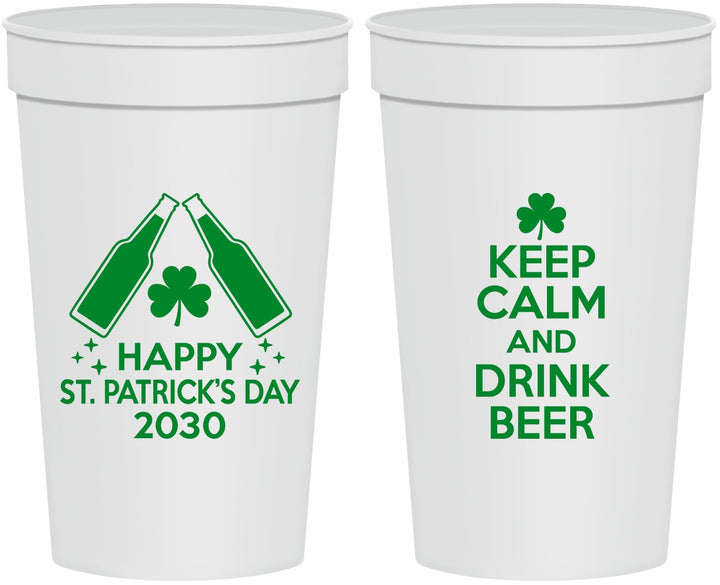 Personalized St Patricks Day 32 oz Stadium Cups - Clover Irish | 200005
