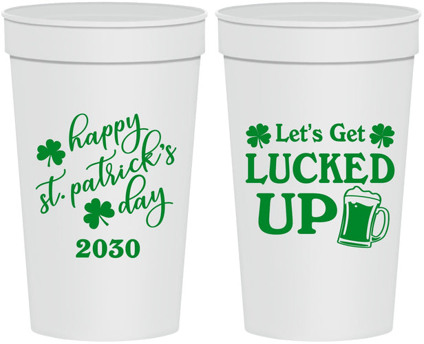 Personalized St Patricks Day 32 oz Stadium Cups - Lucked Up | 200007