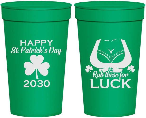 Personalized St Patricks Day 32 oz Stadium Cups - Clover Irish | 200008