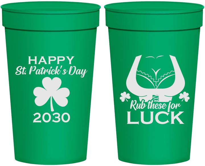 Personalized St Patricks Day 32 oz Stadium Cups - Clover Irish | 200008