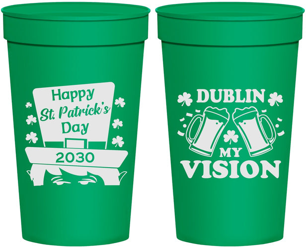 Personalized St Patricks Day 32 oz Stadium Cups - Dublin My Vision | 200016