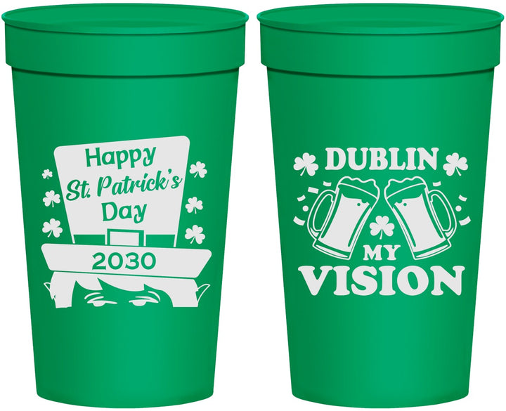 Personalized St Patricks Day 32 oz Stadium Cups - Dublin My Vision | 200016