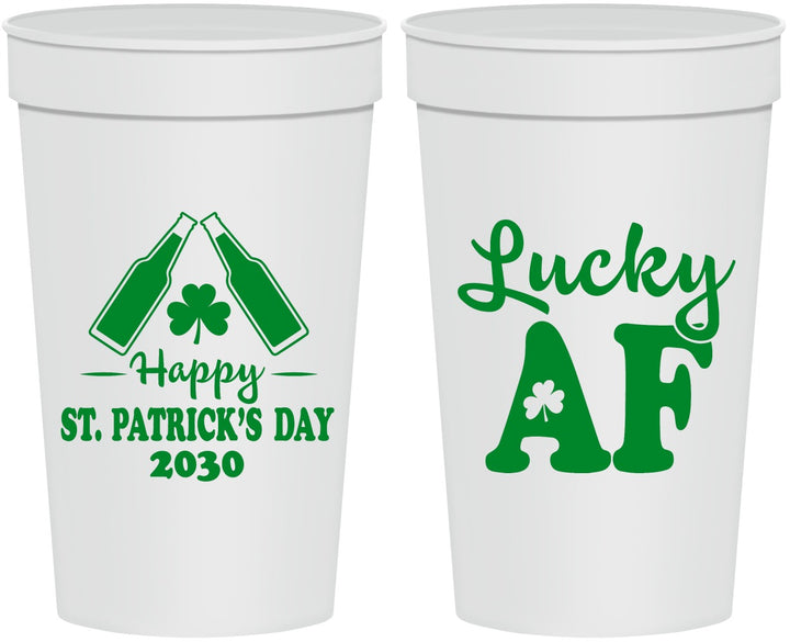 Personalized St Patricks Day 32 oz Stadium Cups - Lucky Af | 200017