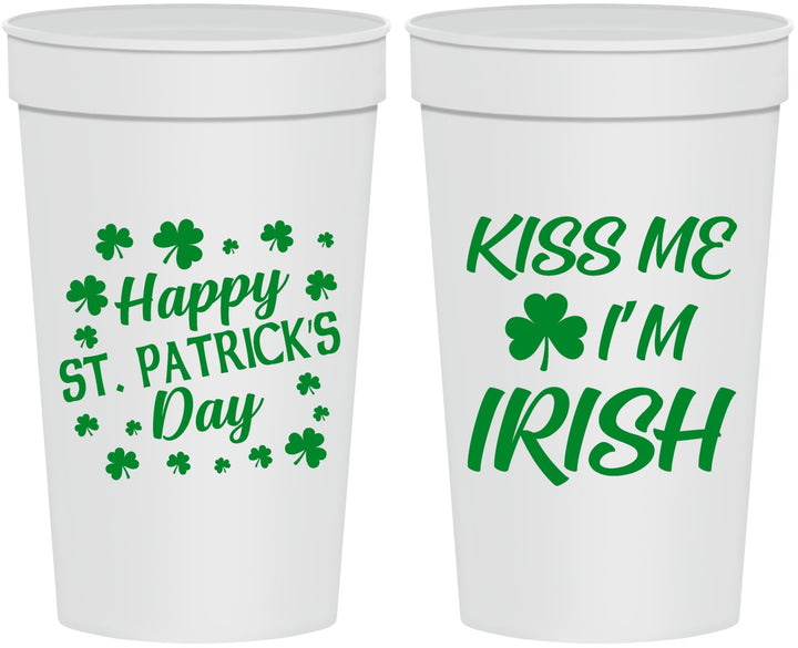 Personalized St Patricks Day 32 oz Stadium Cups - Kiss Me I Am Irish | 200018