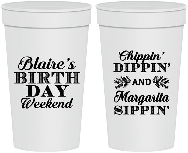 Personalized Birthday 32 oz Stadium Cups - Chippin Dippin Sippin | 20008